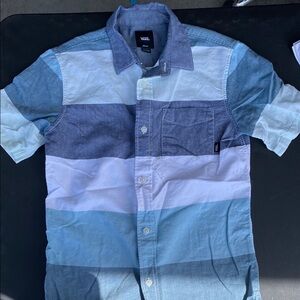 Vans | Blue and White Casual Button Down Shirt